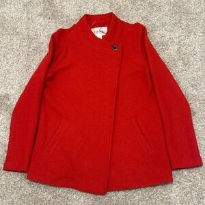 Nicole Miller Red Wool Blend Coat Small